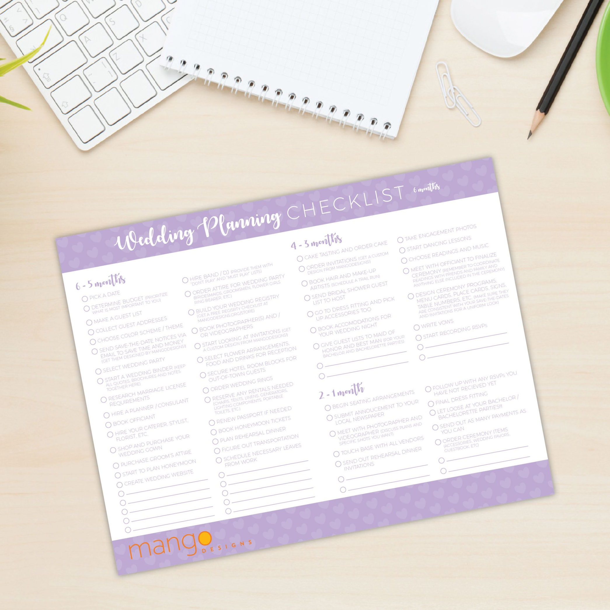 Costum Free Printable 6 Month Wedding Planning Checklist  Best Design Idea Pdf Sample