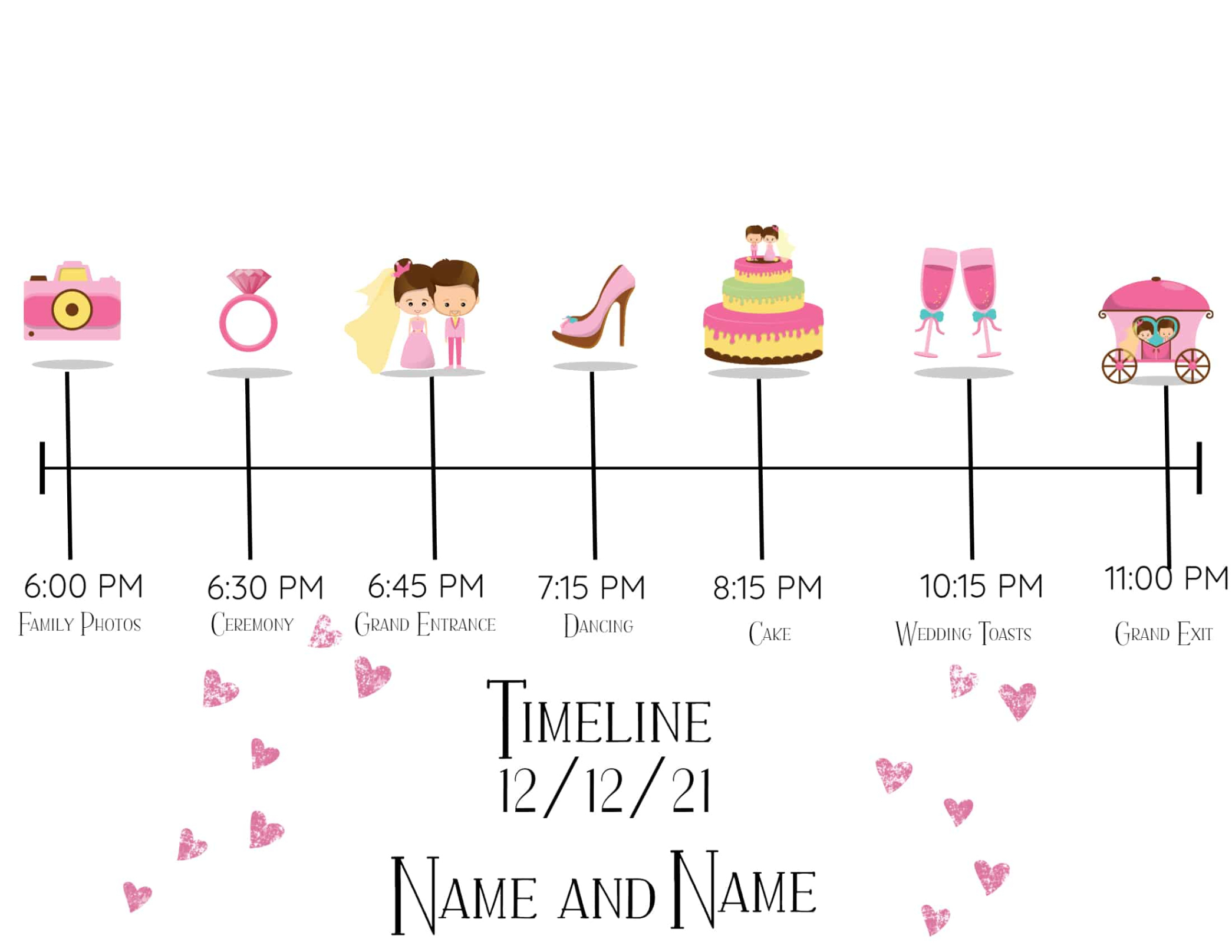 Costum Free Wedding Timeline  Online App Word Or Excel  Sample