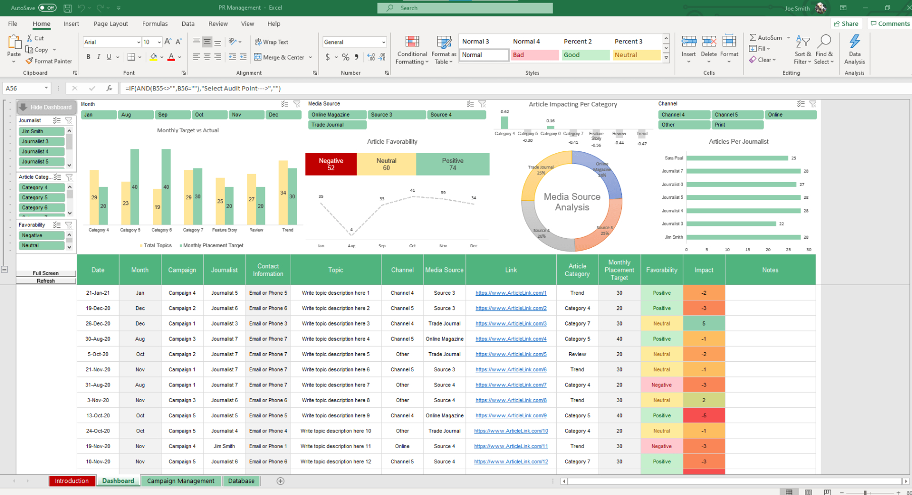 Costum Public Relations Campaign Management Excel Template  Simple Sheets Pdf Sample