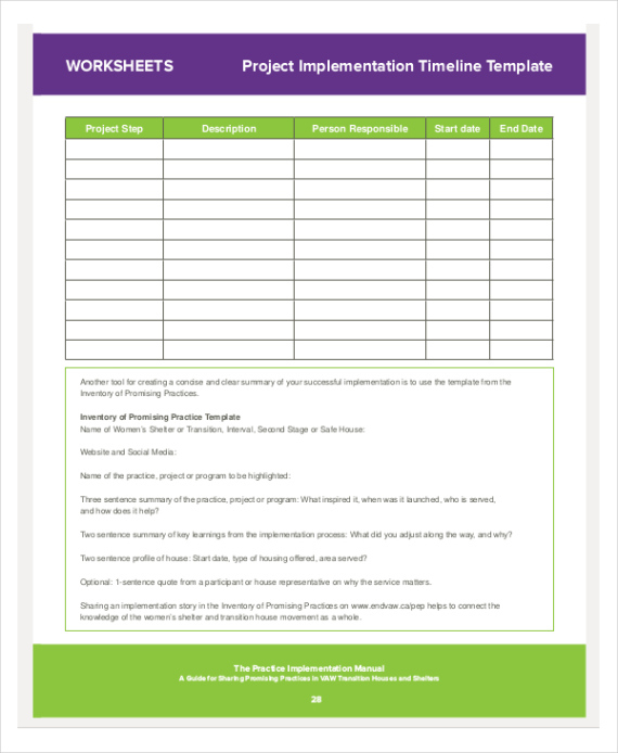 Editable 9 Project Implementation Templates  Free Sample Example Format Pdf Sample