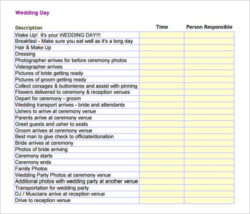 Free Costum Free Wedding Day Timeline Template Pdf  Tutorial Pics Excel Example