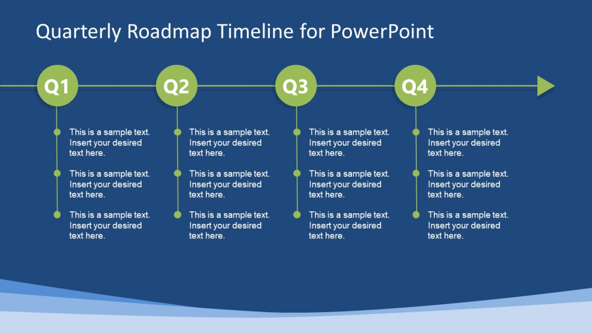 Free Costum Simple Quarterly Roadmap Timeline For Powerpoint  Slidemodel Excel