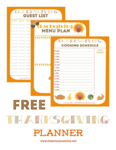 Free Costum Thanksgiving Planner  5 Free Printables! • Food Folks And Fun Pdf Example