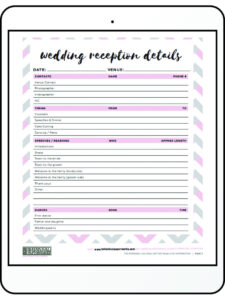 Free Costum Wedding Planning Printables Free Templates To Keep You Organized  Example