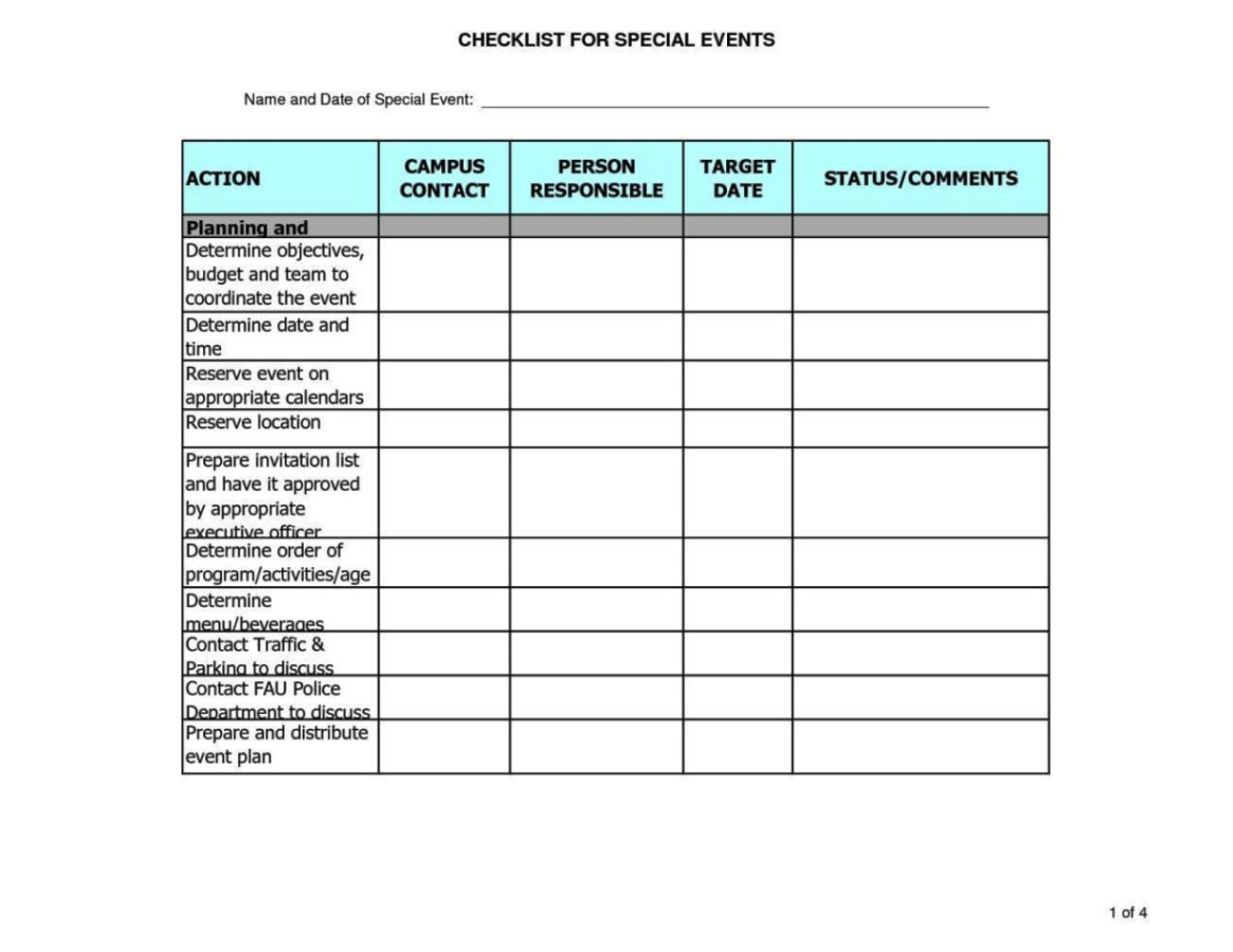 Free Editable Free Event Planning Checklist Template Excel  Sampletemplatess