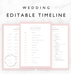 Free Editable Wedding Timeline Template Bridal Wedding Day Schedule Packing List