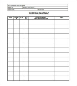 Free  Film Production Schedule Template Free Docs