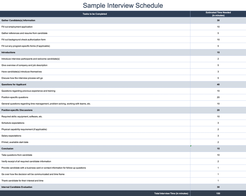 Free Interview Schedule Templates  Allyo Ppt Sample