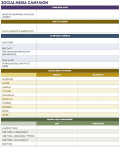 Free Printable 12 Free Social Media Templates  Smartsheet Word