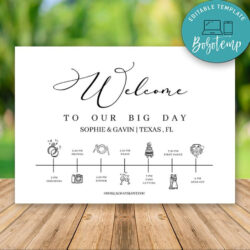 Free Printable Editable Elegant Wedding Timeline Template Instant Download  Createpartylabels  Sample