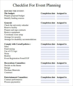 Free Printable Event Planning Checklist Pdf Docs