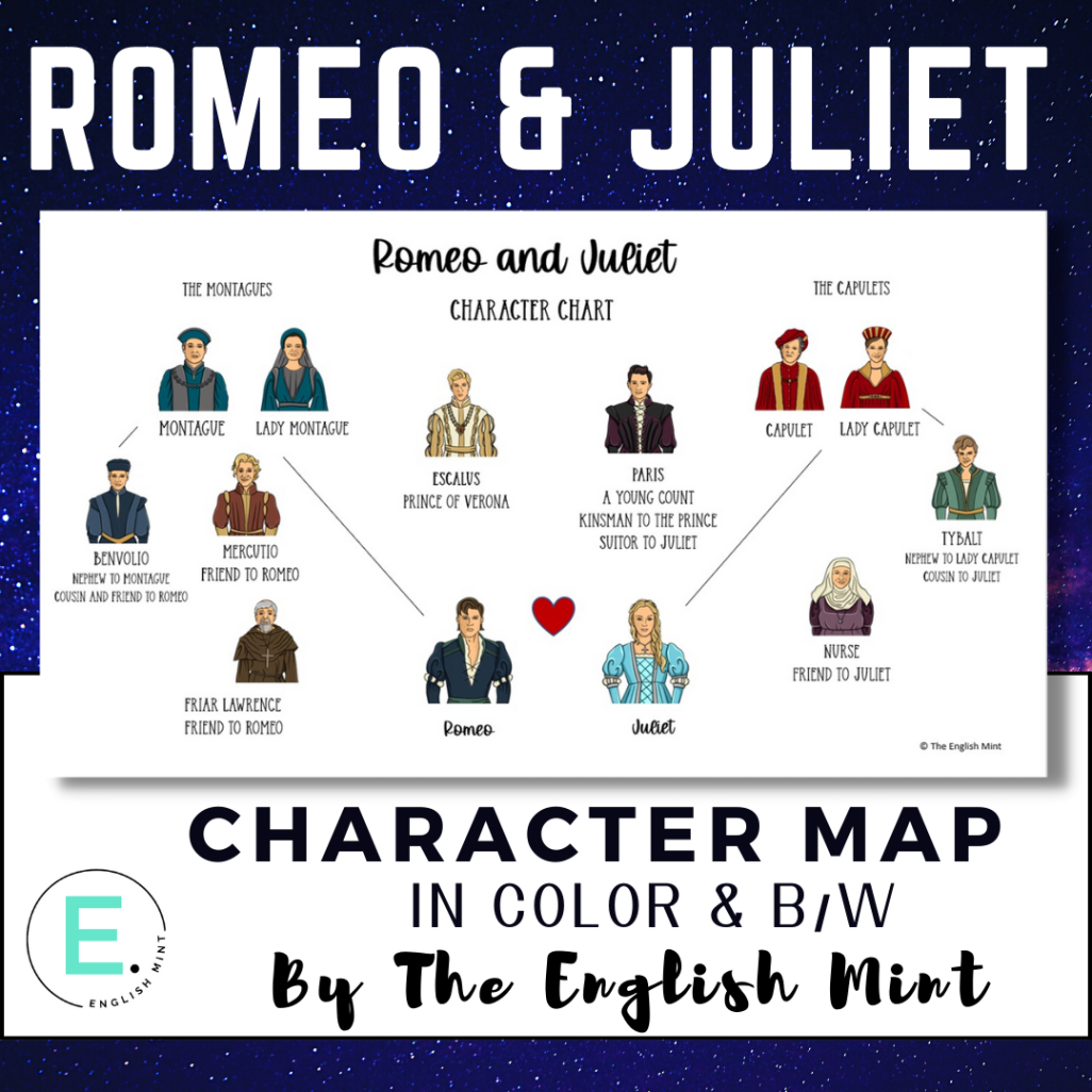 Free Printable Romeo And Juliet Character Maps  Classful Word Sample