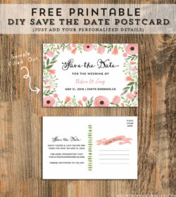 Free  Printable Save The Date Postcard Template  Printable Templates Docs Sample