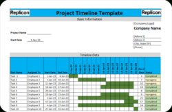 Printable Download Free Project Timeline Templates  Replicon Excel Sample