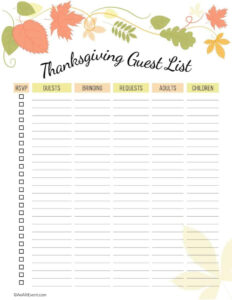 Printable Free Thanksgiving Planner Printable  An Alli Event  Example