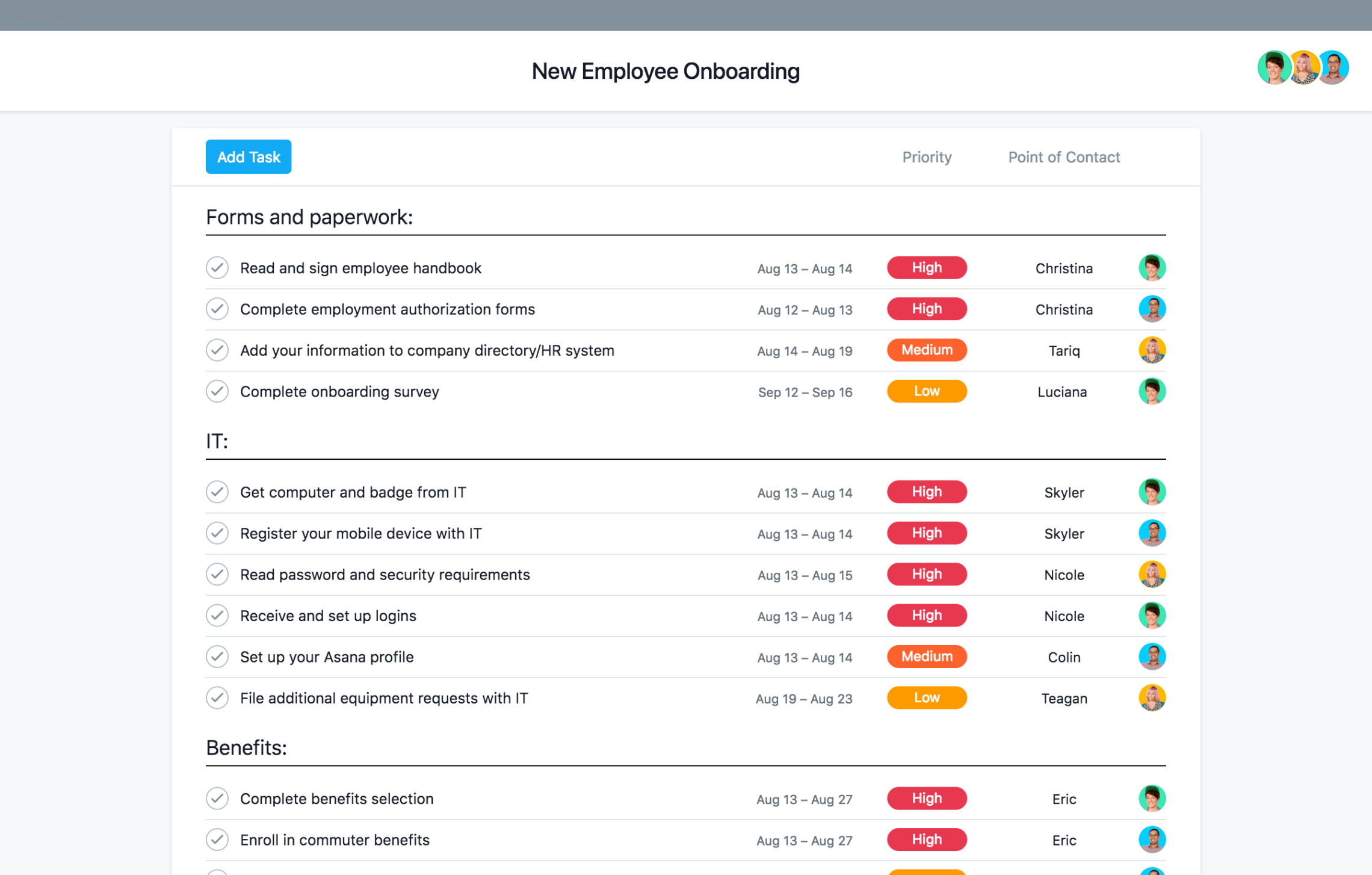 Printable New Employee Onboarding Template With Checklist · Asana Pdf Sample