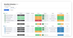 Printable Robust Schedule Template For Google Sheets  Monday Blog Word Example