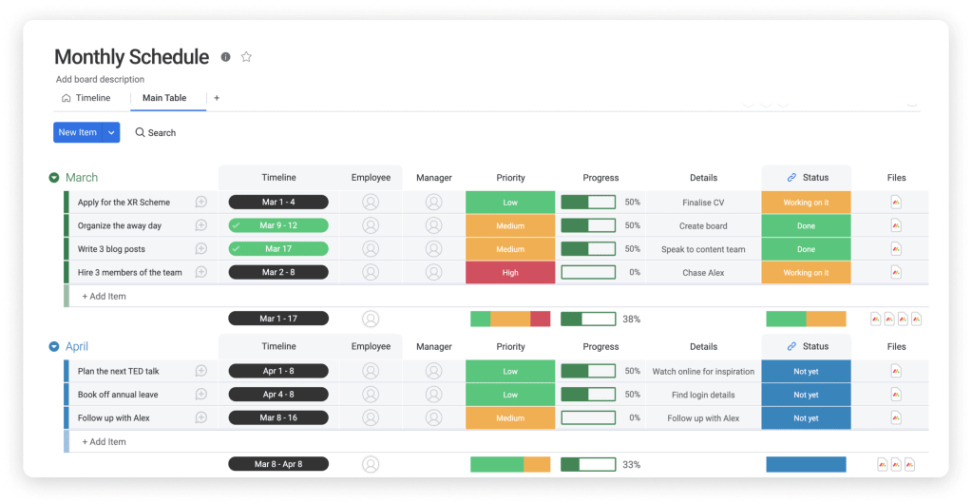 Printable Robust Schedule Template For Google Sheets  Monday Blog Word Example