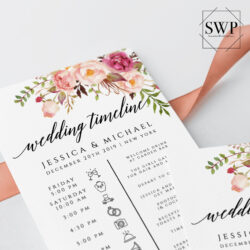 Printable Wedding Timeline Wedding Itinerary Wedding Schedule Order Of  Etsy Pdf