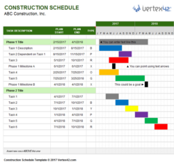 Construction Schedule Template Docs Sample