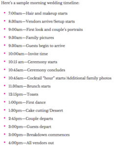 Costum Stunning Wedding Reception Timeline Template Gantt Chart Thinkcell Excel Sample