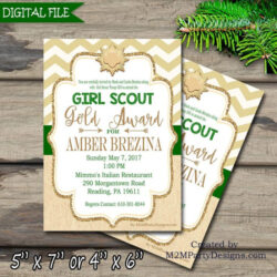 Free Costum Girl Scout Gold Award Invitations Courageous  Etsy  Girl Scout Gold Award Girl Scout Silver Powerpoint Sample