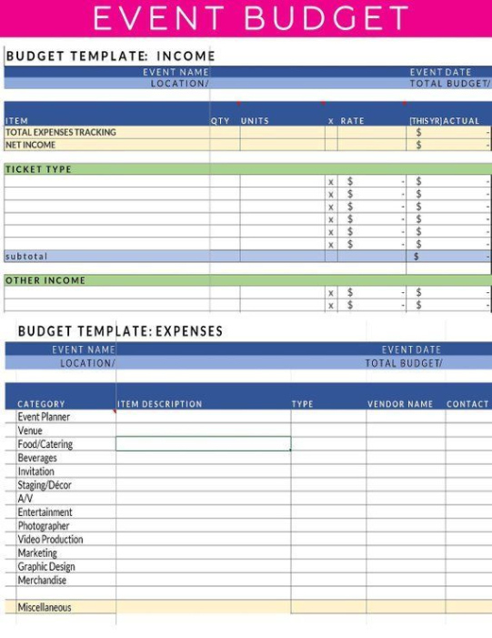 Free Costum Trade Show Planning Excel Template  Example