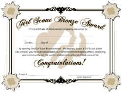 Free Editable Girl Scout Award Certificate Templates Word Example