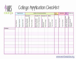 Free Printable College Application Spreadsheet   College Application Checklist Powerpoint Example