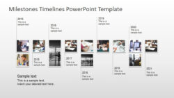 Free Printable Modern Timeline Design With Picture Milestones  Slidemodel Excel