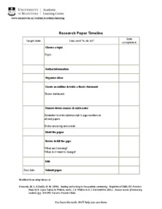 Free  Research Paper Timeline Template  Pdfsimpli Excel Sample