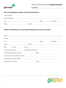 Printable Girl Scouts Gold Award Fill Out  Sign Online  Dochub Word