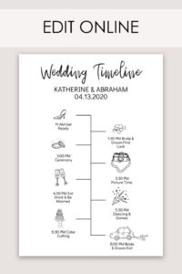 Wedding Day Timeline With Editable Icons Editable Wedding Day  Etsy  Wedding Timeline Wedding  Example