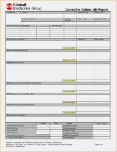 Blank 8D Failure Analysis Report Template Pdf