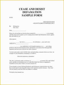 Blank Cease And Desist Slander Letter Free Template Excel