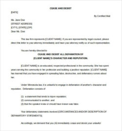 Blank Patent Cease And Desist Letter Template Word