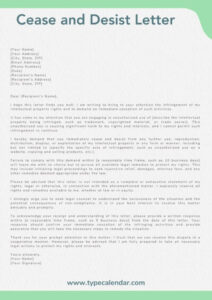 Editable Cease And Desist Letter For Harassment Template Word