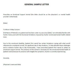 Editable Emotional Support Animal Letter Texas Template Word