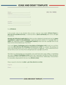 Editable Legal Cease And Desist Letter Template Excel