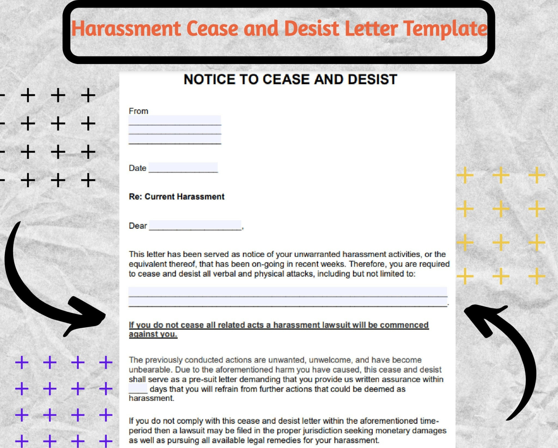 Free Blank Harassment Personal Cease And Desist Letter Template Example