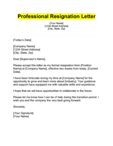 Free Blank Letter For Two Weeks Notice Template Word