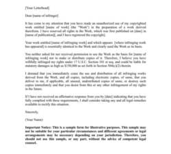 Free Editable Cease And Desist Letter Copyright Infringement Template