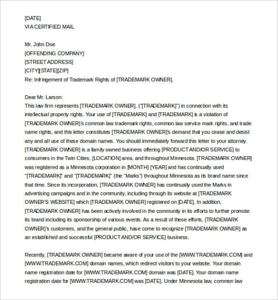 Free Editable Cease And Desist Letter Employee Poaching Template Pdf