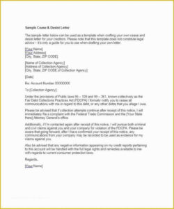 Free Printable Cease And Desist Debt Collection Letter Template Excel