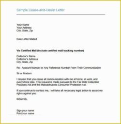 Free Printable Cease And Desist Slander Letter Free Template Word