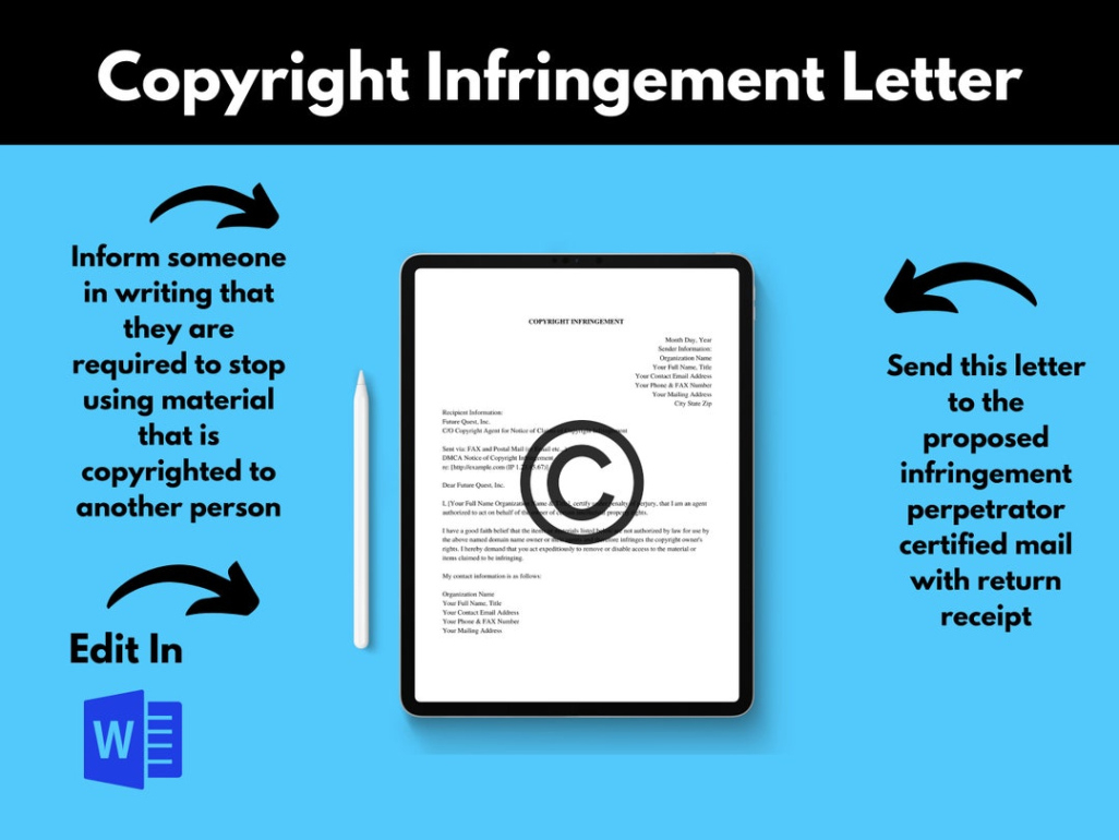 Free Sample Cease And Desist Letter Copyright Infringement Template Example