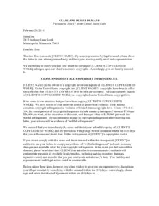 Free Sample Cease And Desist Letter Creditor Template