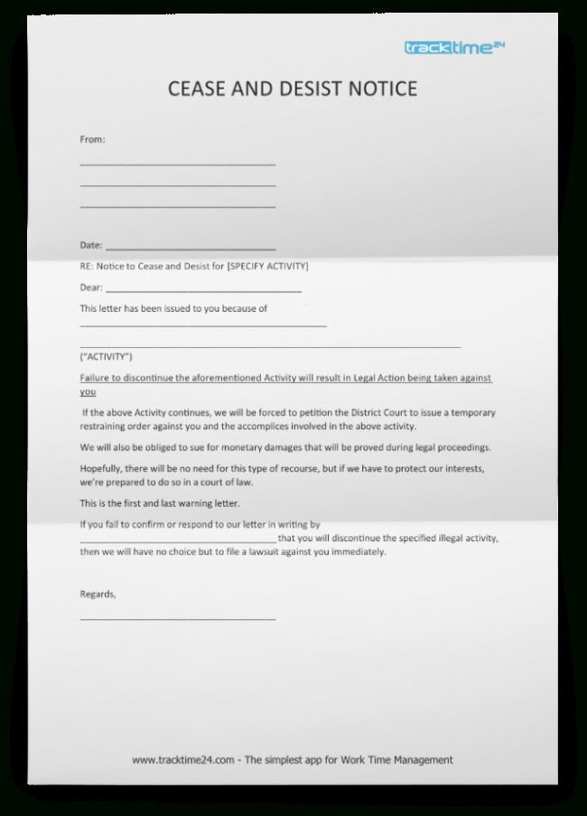 Free Sample Photography Cease And Desist Letter Template Excel