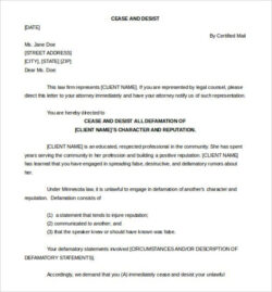 Free Sample Photography Cease And Desist Letter Template Word