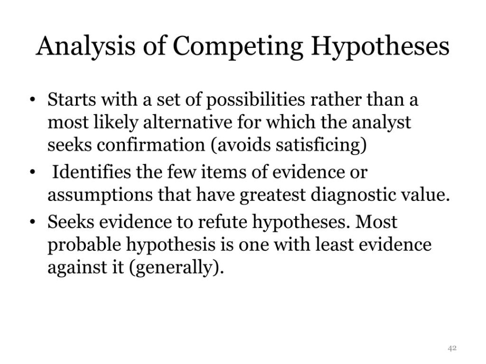 Printable Analysis Of Competing Hypotheses Template Doc